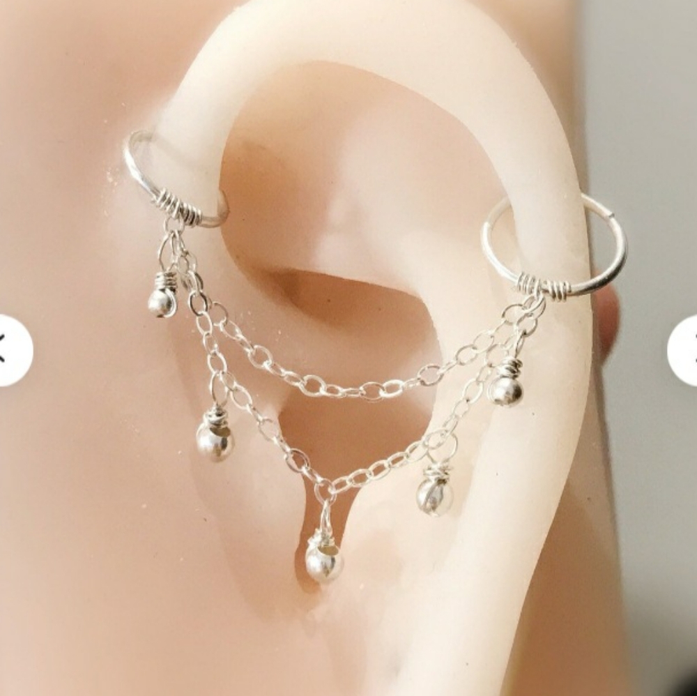 ❌SOLD❌ confirming today 925 and Gold Earrings for multiple pierced Ears - Picture 8 of 8